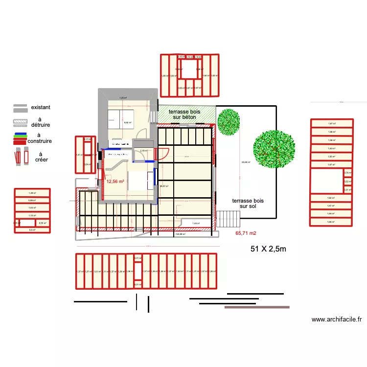 a casuccia 5&egrave;me bis structure bois 2 chambres. Plan de 