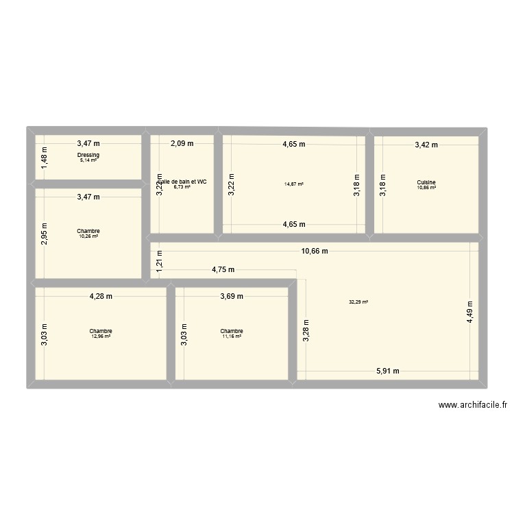 plan2. Plan de 8 pièces et 104 m2