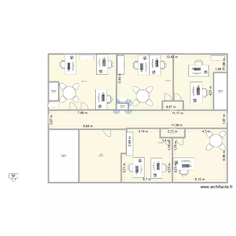 Bureaux MFNE option 1 - statut quo. Plan de Bureaux MFNE option 1 - statut quo. Plan de
