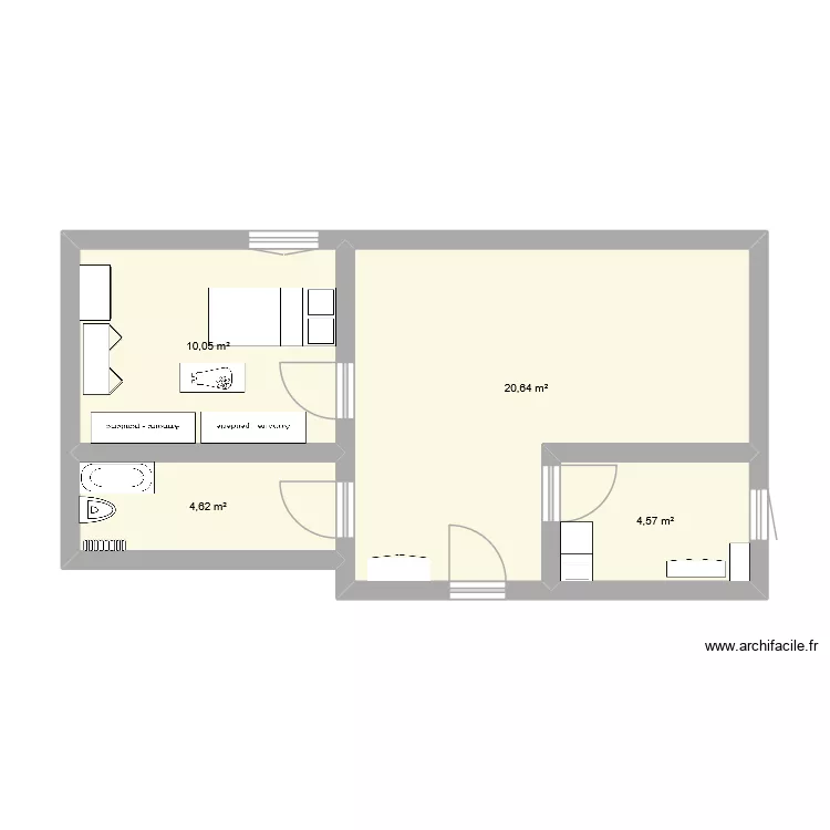 APPARTEMENT. Plan de 4  et 40 m²