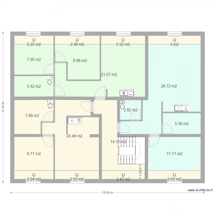 MENNECY3 Ep32 ETAGE NH. Plan de 0 pièce et 0 m2