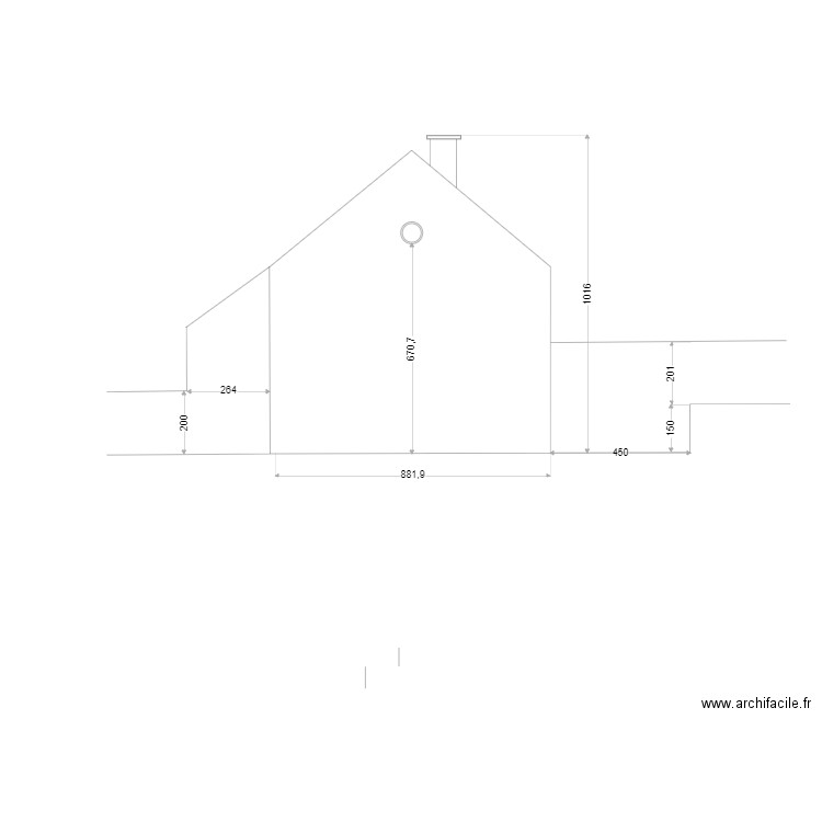  façade actuel de lacroix de ravignan côté parking . Plan de 0 pièce et 0 m2