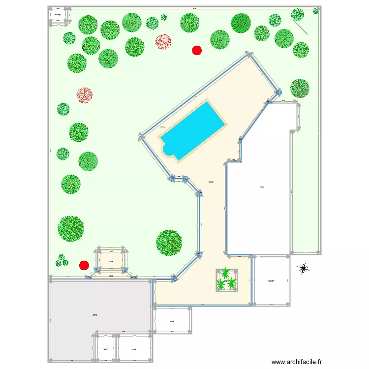 Jardin maison. Plan de 