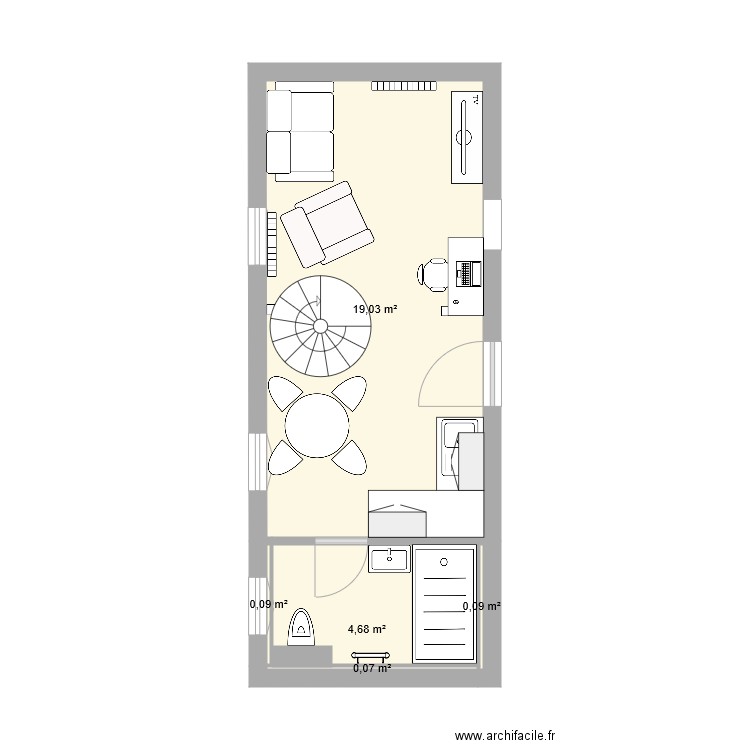 Colas cabane with furniture. Plan de 0 pièce et 0 m2