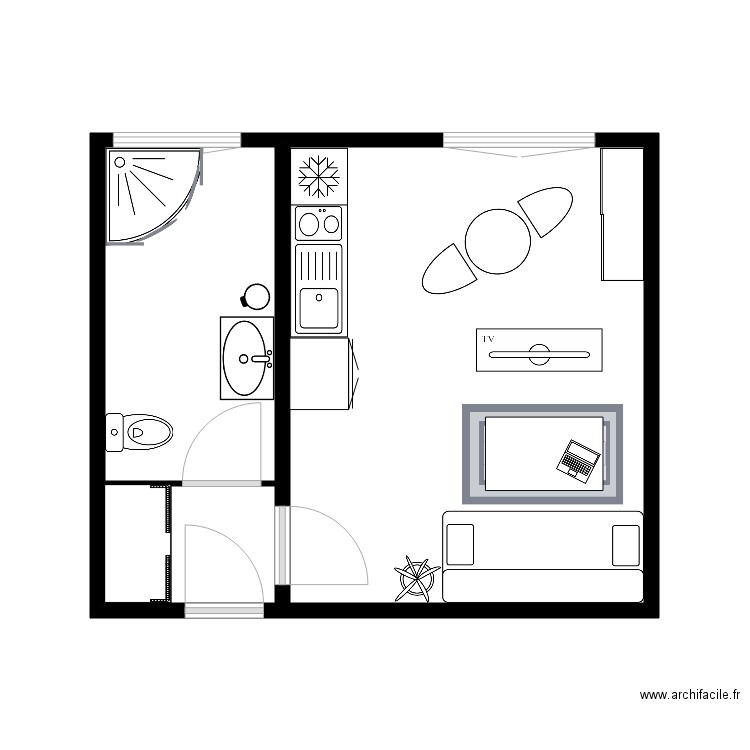 Huvelin STUDIO. Plan de 0 pièce et 0 m2