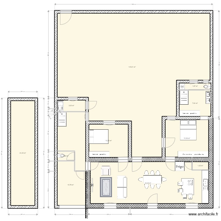 TASDON2022RENOV01. Plan de 12 pièces et 257 m2