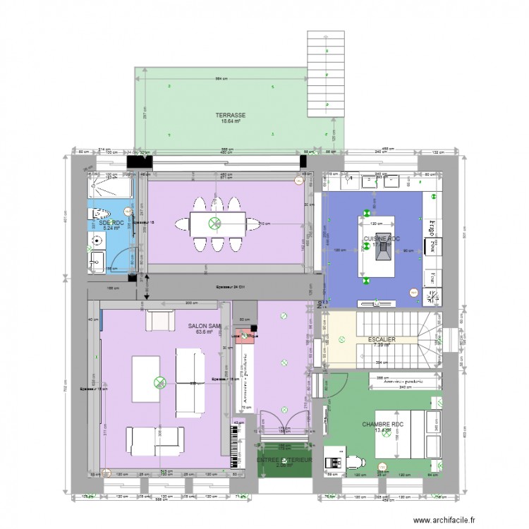 RDC Faux Plafond. Plan de 0 pièce et 0 m2