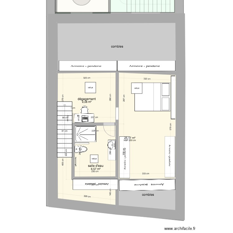 Plan définitif meublé sols. Plan de 18 pièces et 229 m2