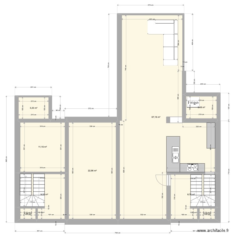 global new new new new new. Plan de 9 pièces et 128 m2