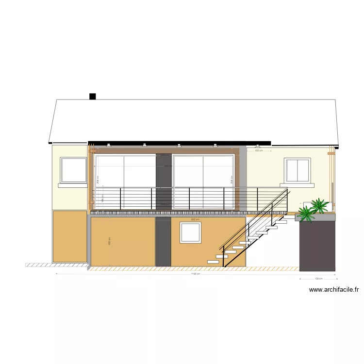 EXTENSION VISINTIN ELEVATION BB. Plan de 