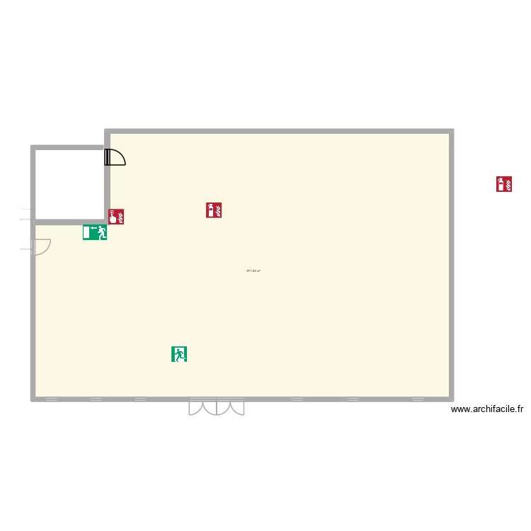 plan d &eacute;vacuation. Plan de 1 Pièce et 272 m²