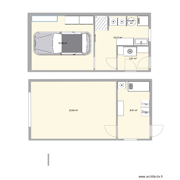 Projet 4e Chambre . Plan de 5 pièces et 63 m2