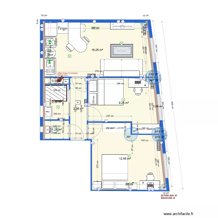 appartement rte Lod&egrave;ve V7. Plan de 