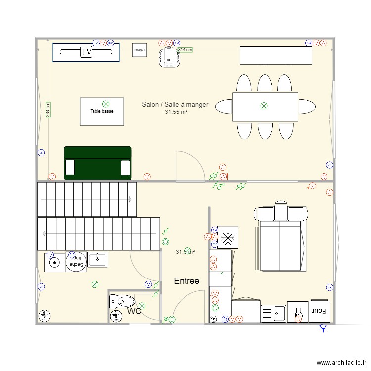 rez de chaussée. Plan de 0 pièce et 0 m2