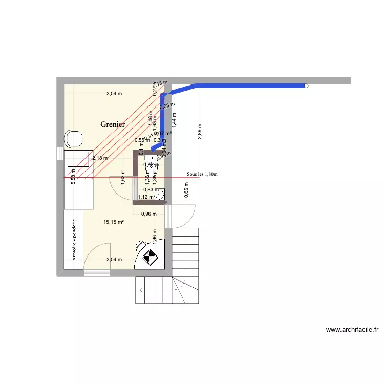 Grenier . Plan de 