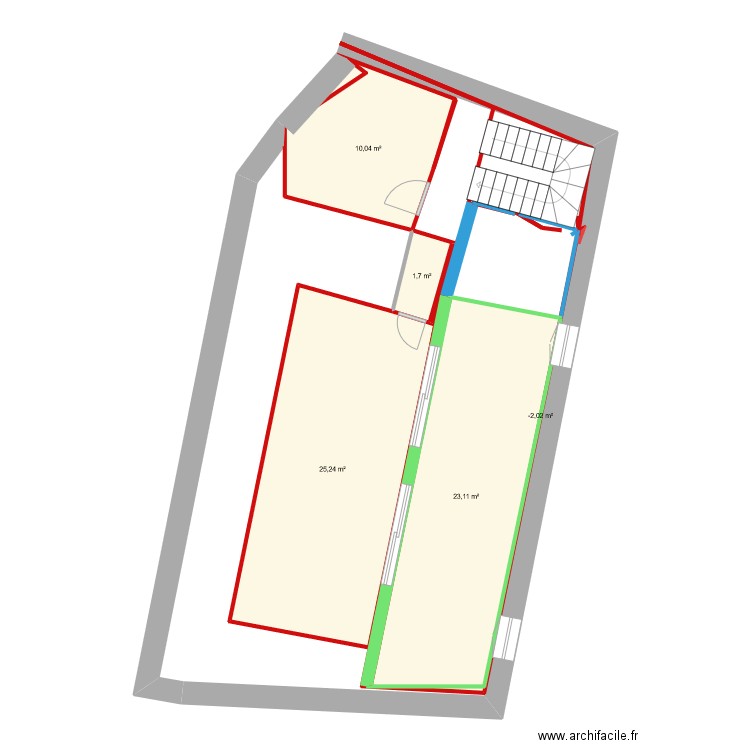 Gabrielli +1 . Plan de 6 pièces et 61 m2