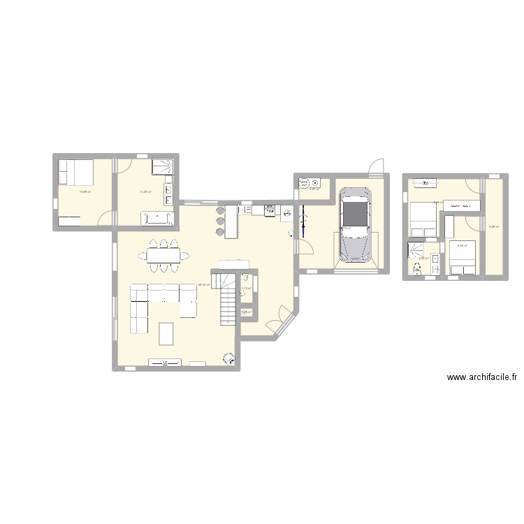 maison . Plan de 11 pièces et 143 m2