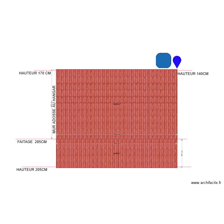 plan TOITURE EXISTANT POULAILLER. Plan de 0 pièce et 0 m2