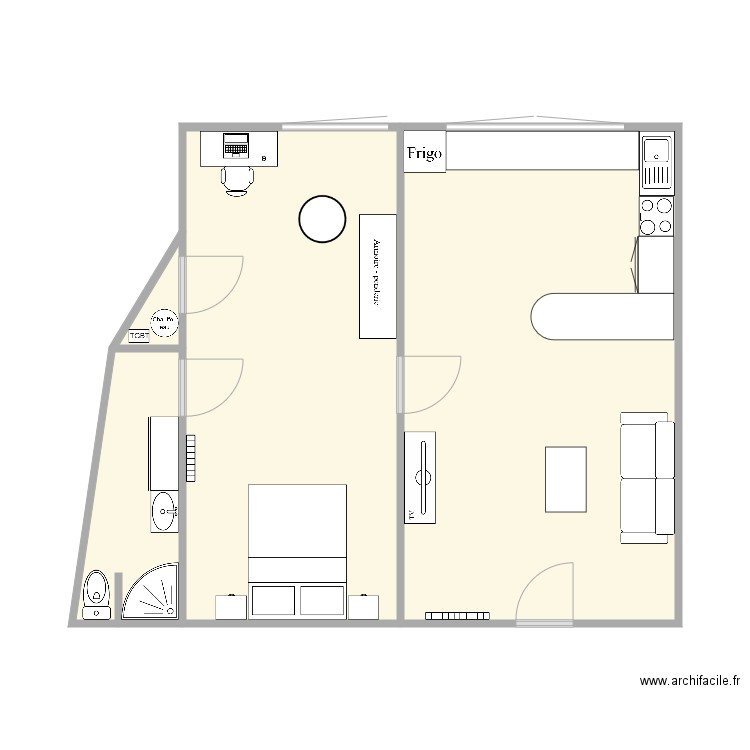 Transformation bureaux en appartement. Plan de 0 pièce et 0 m2