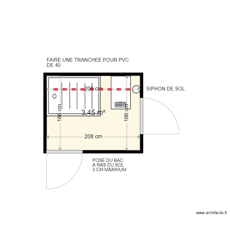 KOVALSKI ANDREE . Plan de 1 pièce et 3 m2