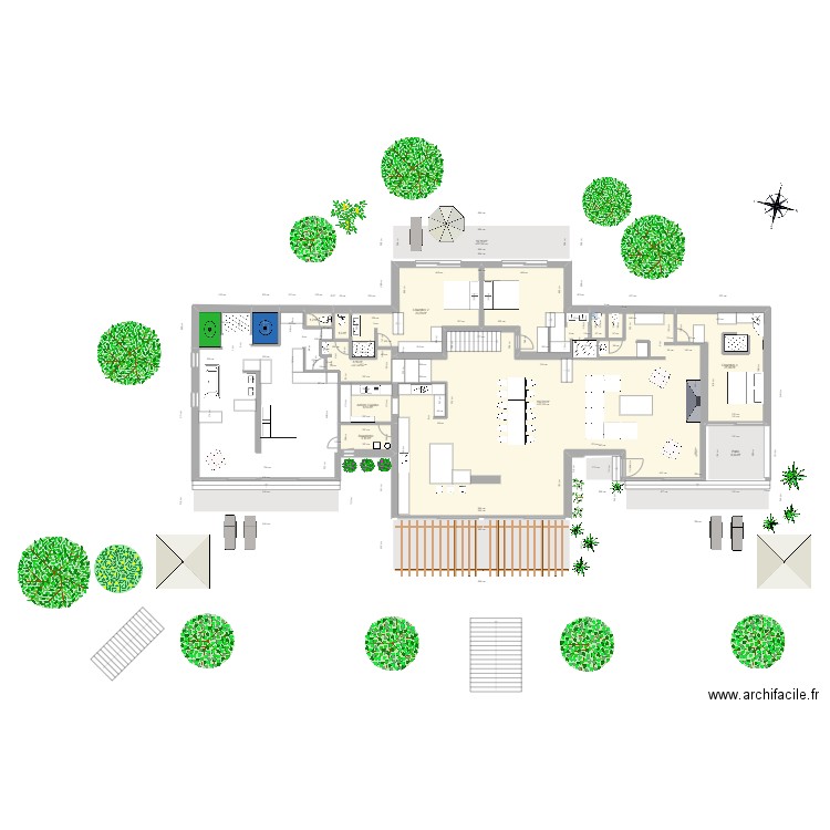 Roc 02. Plan de 14 pièces et 308 m2