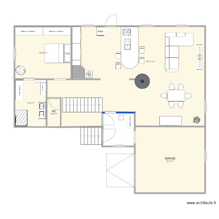 PAPYMAMY. Plan de 5 pièces et 118 m2