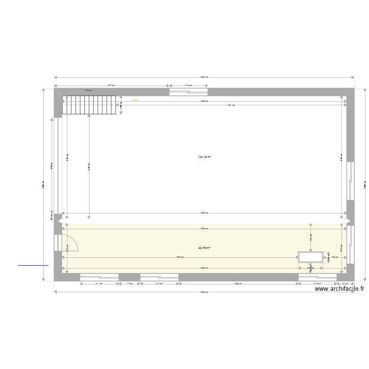 SOUS SOL- TREMIE ESCALIER- 1 DALLES VERRES TERRASSE. Plan de 2 pièces et 147 m2