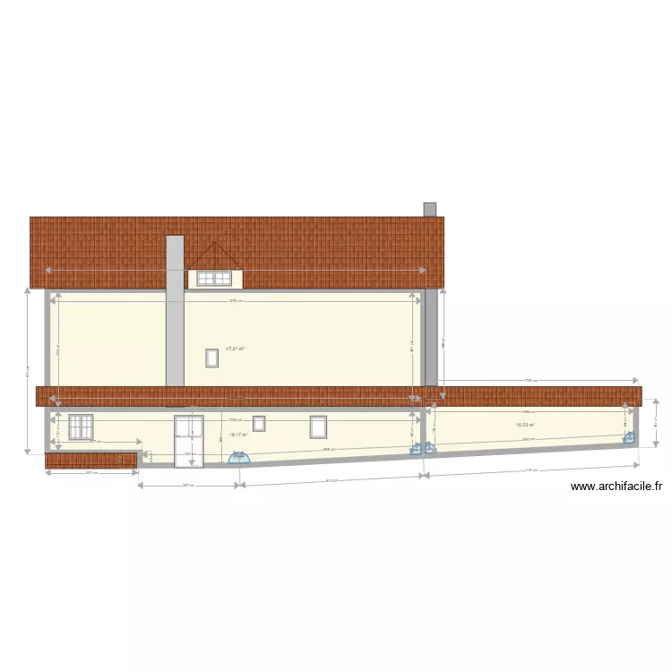 fa&ccedil;ade nord fayolle. Plan de 