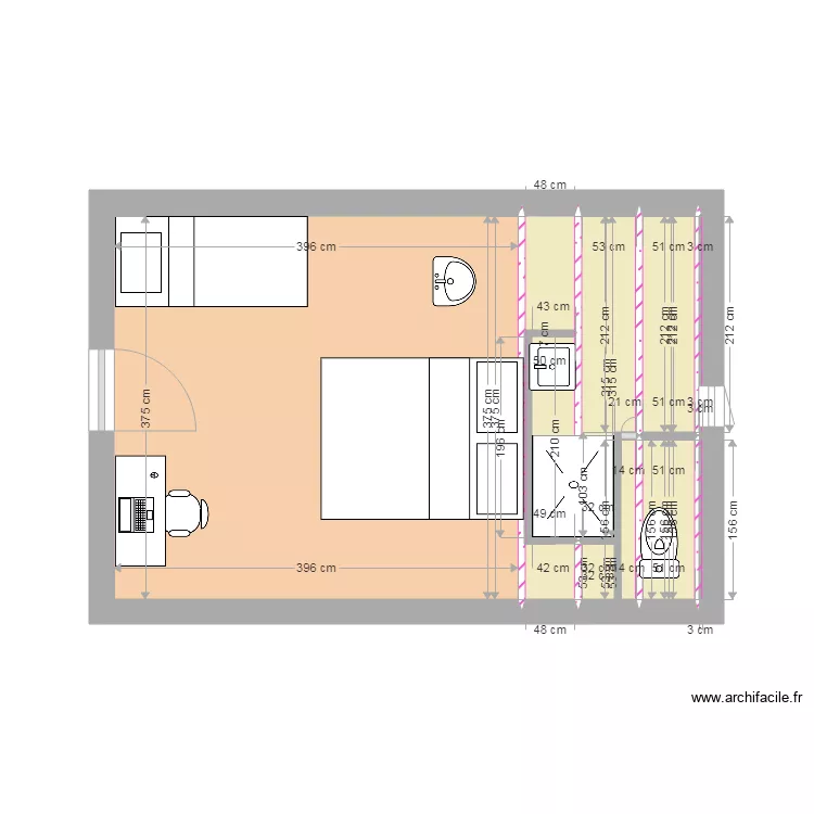 Garage Kerdavid avec solives. Plan de 