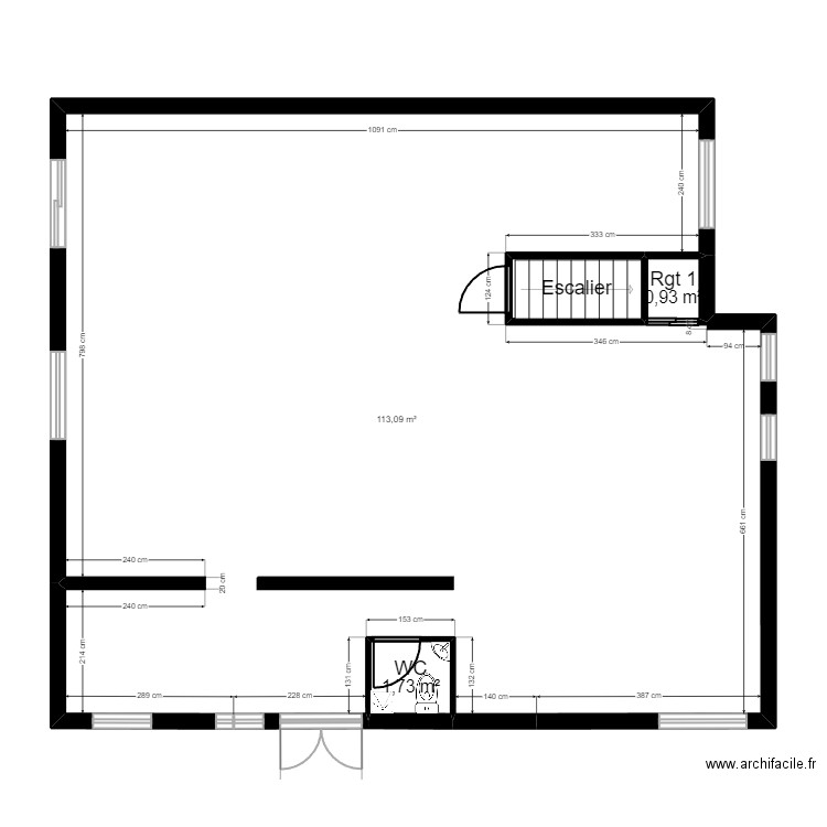 94V75C existant jordan PMI pompidou. Plan de 7 pièces et 205 m2