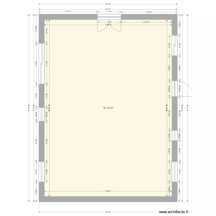 monte etage. Plan de 