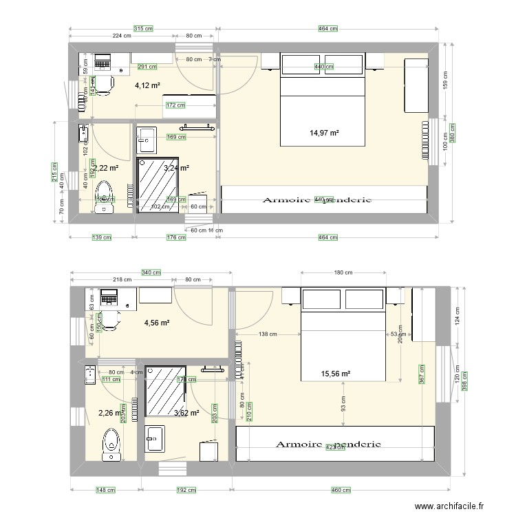 Sdb2. Plan de 8 pièces et 51 m2