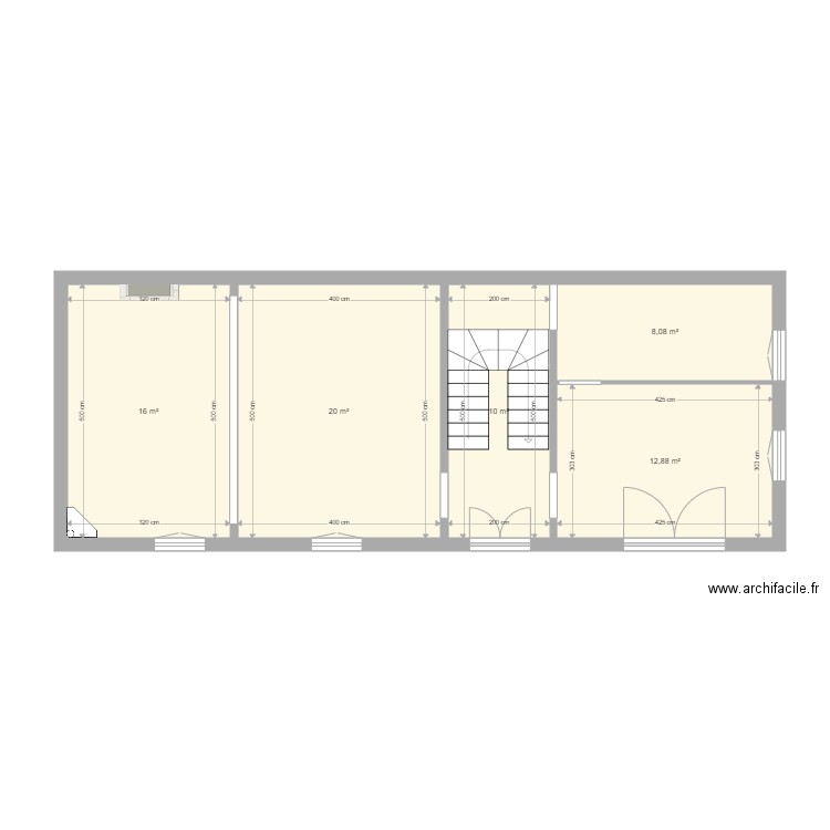 Epernay 1er etage. Plan de 5 pièces et 67 m2