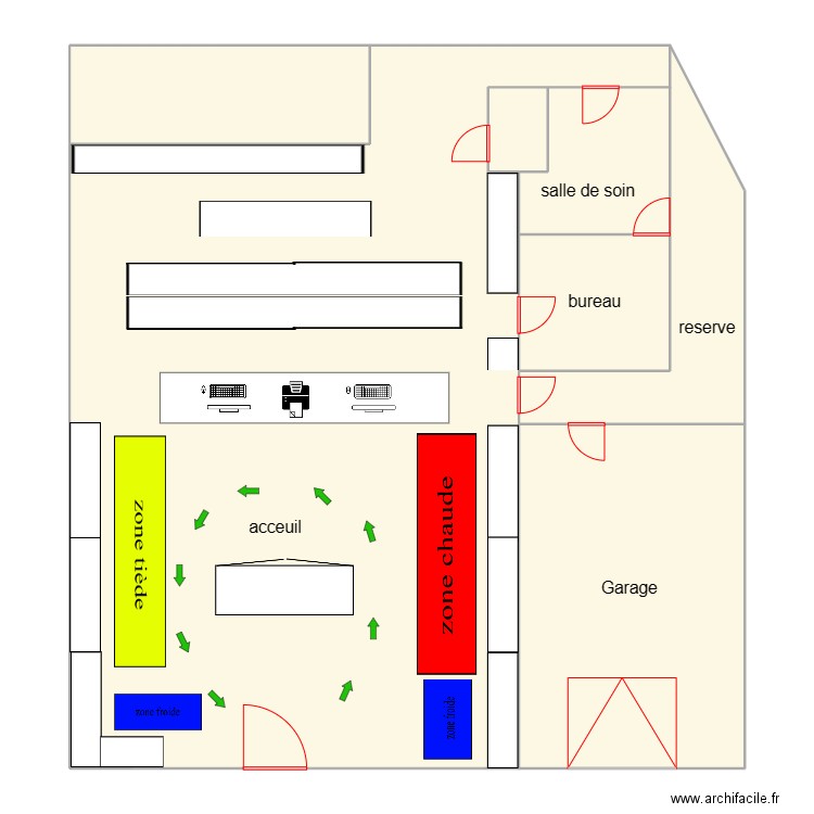 pharmacie. Plan de 7 pièces et 236 m2