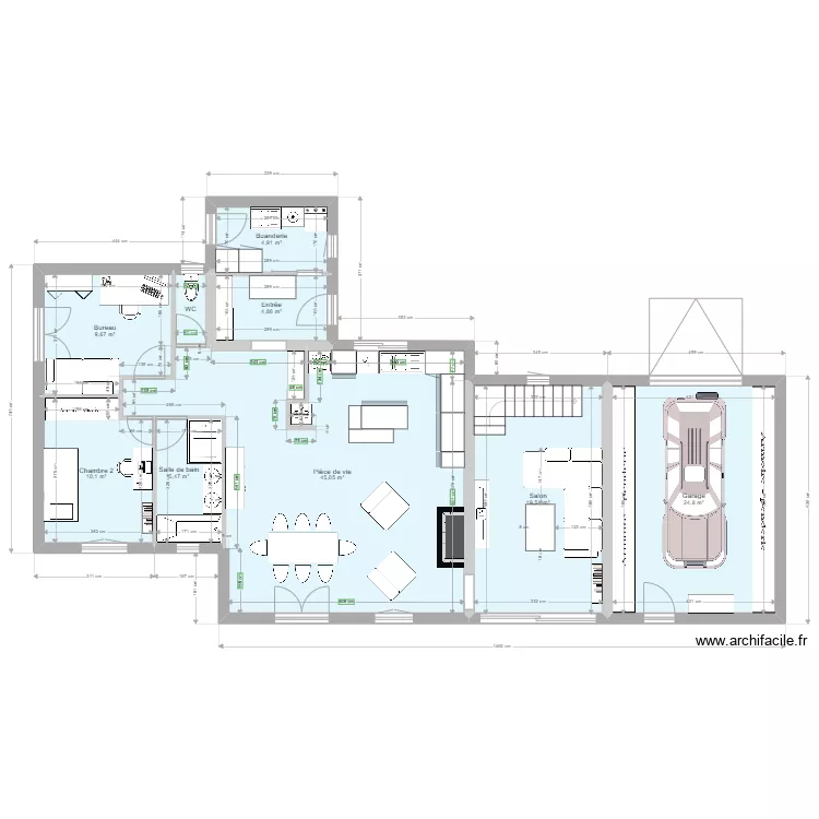 Maison Extension + &eacute;tage fini enfin je pense. Plan de 