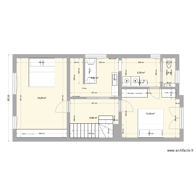 2nd. Plan de 6 pièces et 57 m2