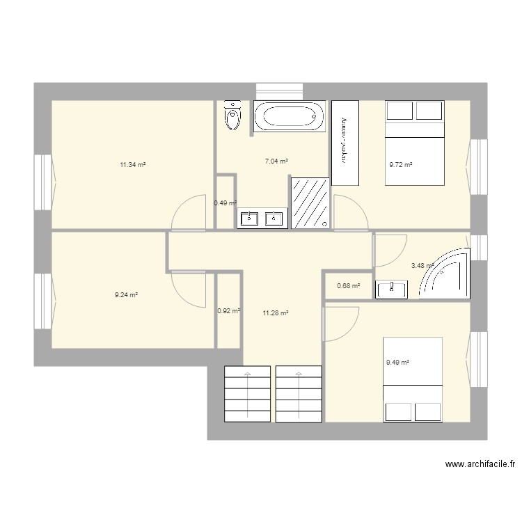 Etage EFG V1. Plan de 0 pièce et 0 m2