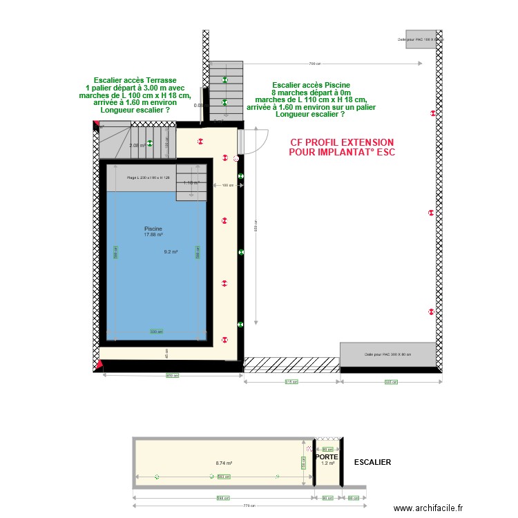 Piscine. Plan de 0 pièce et 0 m2