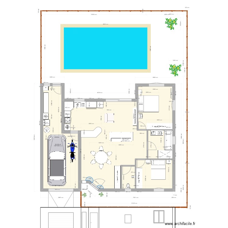 maison regis. Plan de 2 pièces et 107 m2