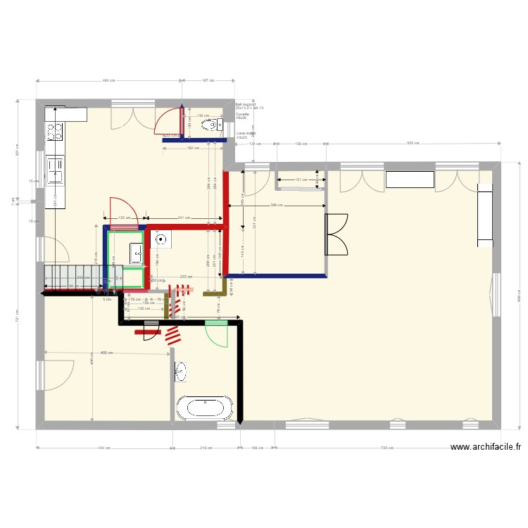                    Yvrac RDC PROJET11 04 22. Plan de 4 pièces et 121 m2