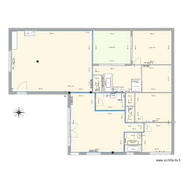 Plan Chauffagiste. Plan de 7 pièces et 153 m2