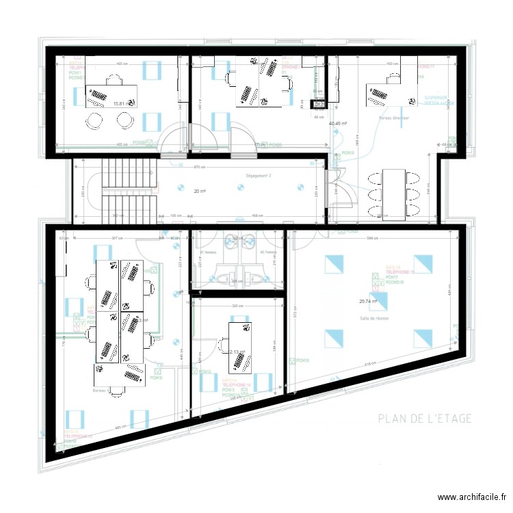 1er amménagé. Plan de 0 pièce et 0 m2