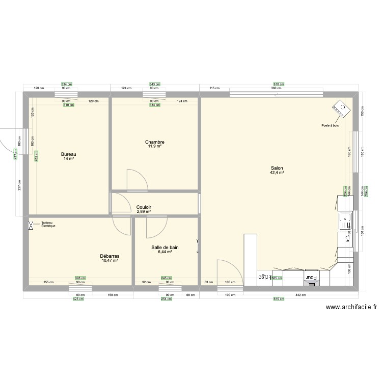 Maison Castel 90m2 menuiseries. Plan de 0 pièce et 0 m2