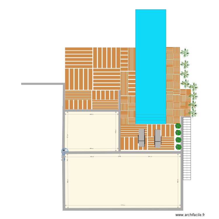 terrasse. Plan de 0 pièce et 0 m2