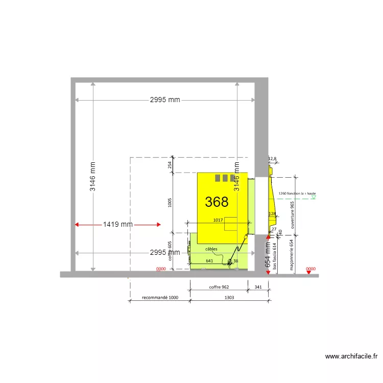 COUPE EXISTANT GHISONACCIA 368. Plan de 
