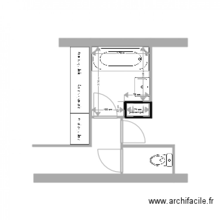 salle de bains actuelle. Plan de 0 pièce et 0 m2