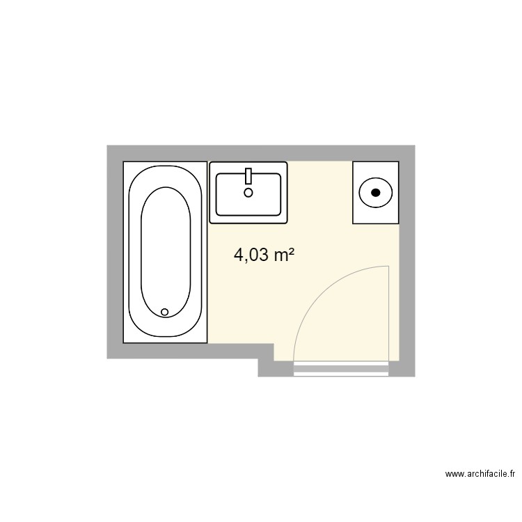 Ma sdb. Plan de 1 pièce et 4 m2