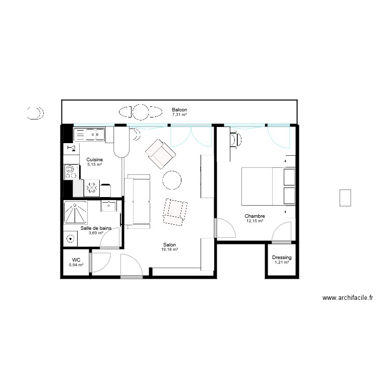 Appartement Antoine variante 2. Plan de 0 pièce et 0 m2