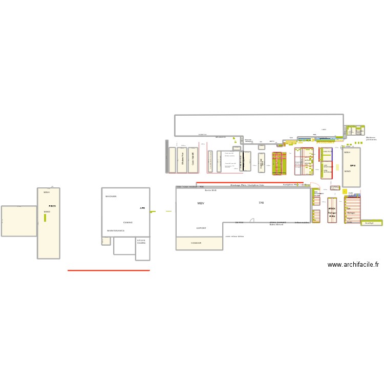 site2 pgcd. Plan de 34 pièces et 2913 m2