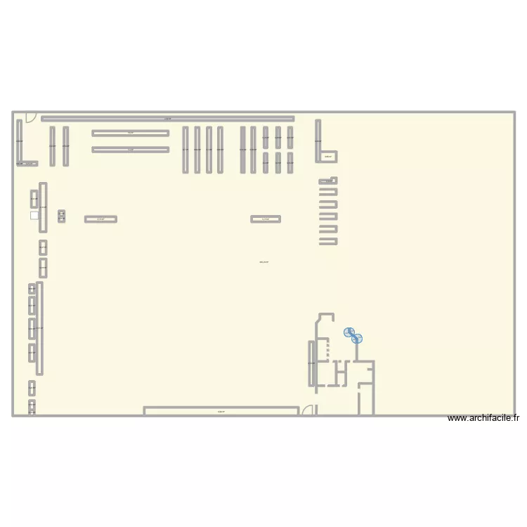 magasin carrefour market. Plan de 42  et 983 m²